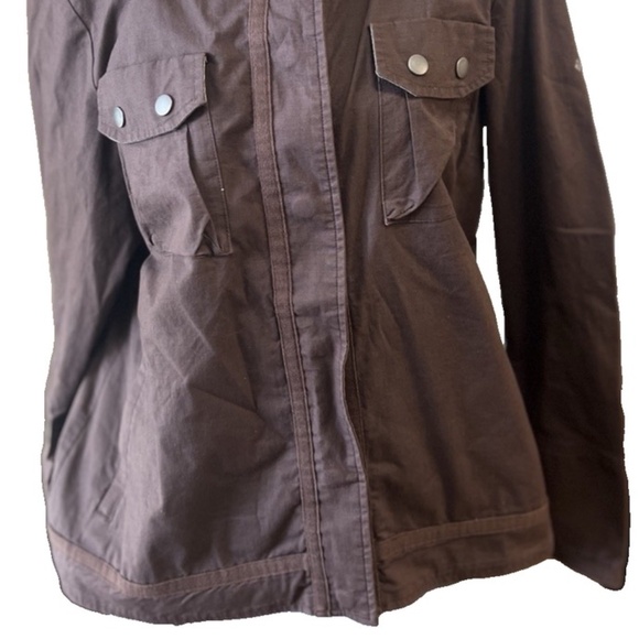 Columbia Light Jacket Women's Size XL Brown Snaps Pockets Omni Shade - Picture 13 of 14